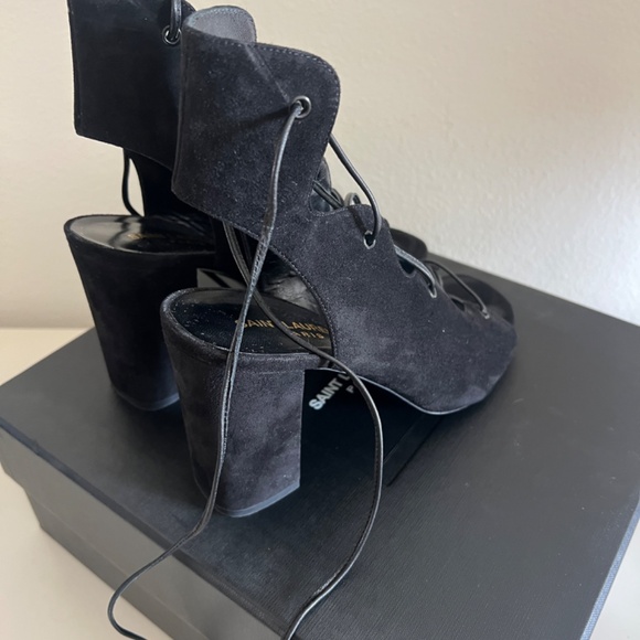 SAINT LAURENT BABIES LACE-UP HEELS - 37 - Picture 4 of 7